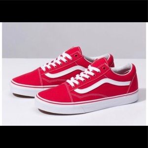 Red Old Skool Vans.